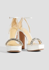 Alexandre Birman - Agnes crystal-embellished faille platform sandals - White - EU 39