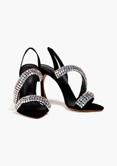 Alexandre Birman - Alanis 100 crystal-embellished suede slingback sandals - Black - EU 35