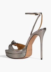 Alexandre Birman - Clarita 130 bow-detailed metallic leather platform sandals - Metallic - EU 35