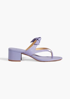 Alexandre Birman - Clarita 45 bow-detailed lizard-effect leather sandals - Purple - EU 36