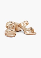 Alexandre Birman - Clarita 60 bow-detailed metallic leather mules - Metallic - EU 39