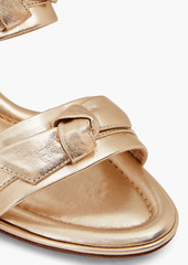 Alexandre Birman - Clarita 60 bow-detailed metallic leather mules - Metallic - EU 39