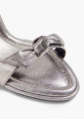 Alexandre Birman - Clarita 85 bow-detailed metallic textured-leather sandals - Metallic - EU 38