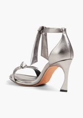 Alexandre Birman - Clarita 85 bow-detailed metallic textured-leather sandals - Metallic - EU 38