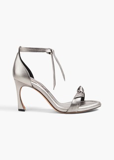 Alexandre Birman - Clarita 85 bow-detailed metallic textured-leather sandals - Metallic - EU 38.5