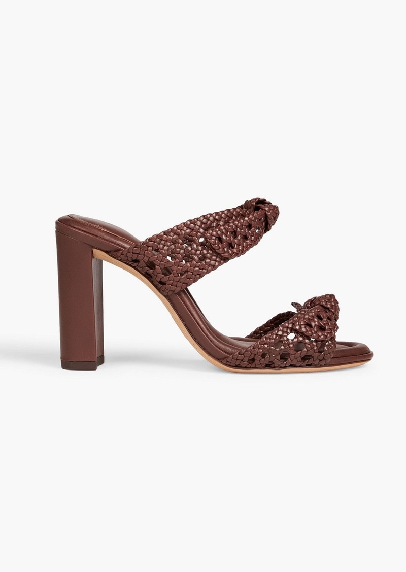 Alexandre Birman - Clarita 90 bow-detailed braided leather mules - Brown - EU 35