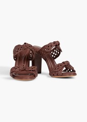 Alexandre Birman - Clarita 90 bow-detailed braided leather mules - Brown - EU 35