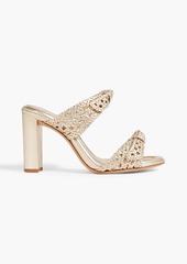 Alexandre Birman - Clarita 90 bow-detailed braided metallic leather mules - Metallic - EU 36