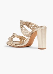 Alexandre Birman - Clarita 90 bow-detailed braided metallic leather mules - Metallic - EU 36