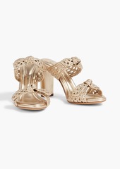 Alexandre Birman - Clarita 90 bow-detailed braided metallic leather mules - Metallic - EU 36