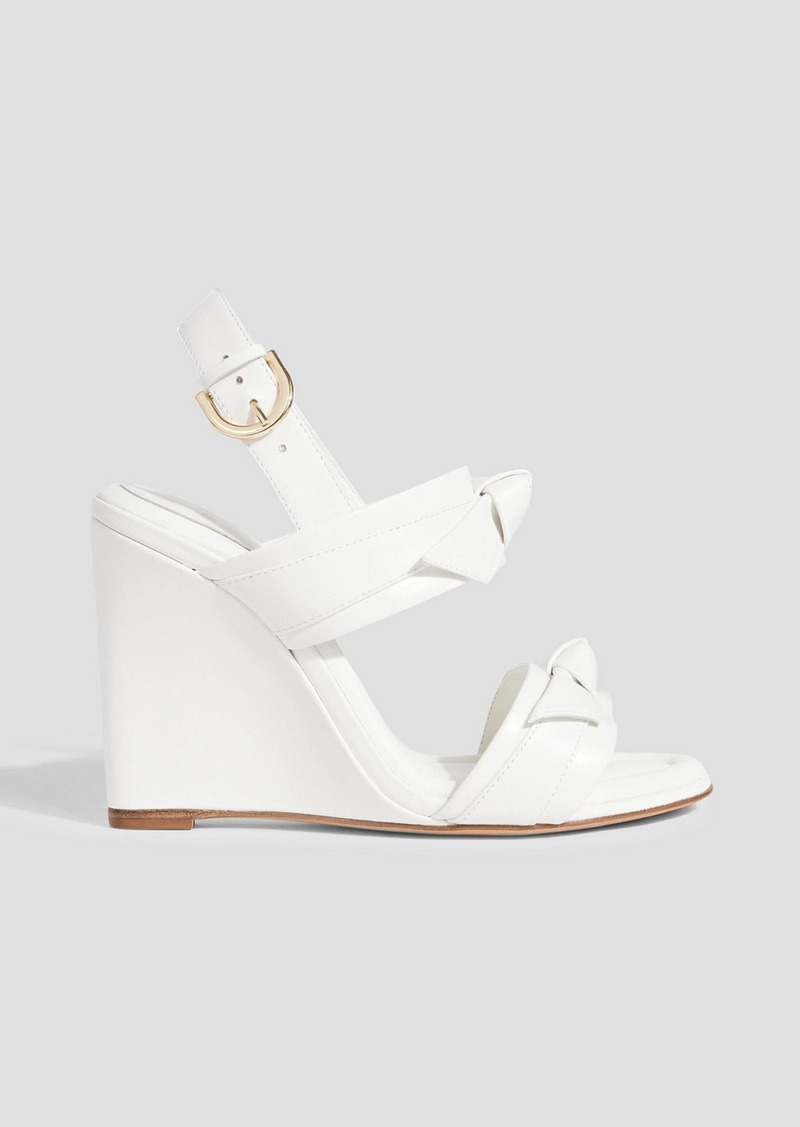 Alexandre Birman - Clarita bow-detailed leather wedge slingback sandals - White - EU 35