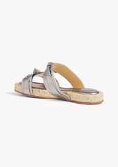 Alexandre Birman - Clarita bow-detailed metallic leather espadrille sandals - Metallic - EU 39