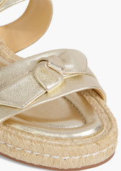 Alexandre Birman - Clarita bow-detailed metallic leather espadrille sandals - Metallic - EU 35