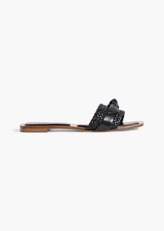Alexandre Birman - Clarita bow-embellished braided leather slides - Black - EU 35.5