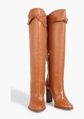 Alexandre Birman - Clarita bow-embellished leather knee boots - Brown - EU 40