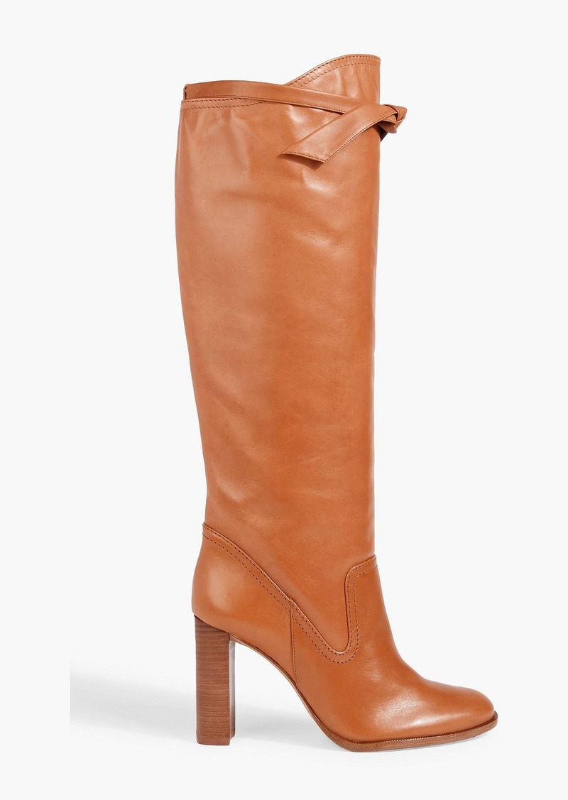 Alexandre Birman - Clarita bow-embellished leather knee boots - Brown - EU 40