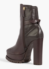 Alexandre Birman - Clarita bow-embellished leather platform ankle boots - Brown - EU 42