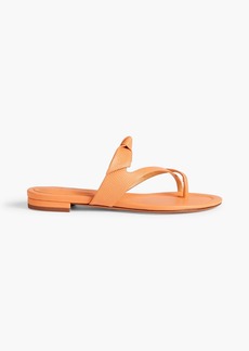 Alexandre Birman - Clarita bow-embellished lizard-effect leather sandals - Orange - EU 35