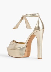 Alexandre Birman - Clarita bow-embellished metallic leather platform sandals - Metallic - EU 41