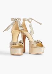 Alexandre Birman - Clarita bow-embellished metallic leather platform sandals - Metallic - EU 41