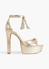 Alexandre Birman - Clarita bow-embellished metallic leather platform sandals - Metallic - EU 41