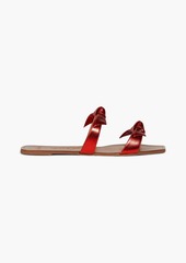 Alexandre Birman - Clarita bow-embellished metallic leather slides - Red - EU 38.5