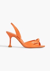 Alexandre Birman - Clarita Easy bow-detailed leather slingback sandals - Orange - EU 35