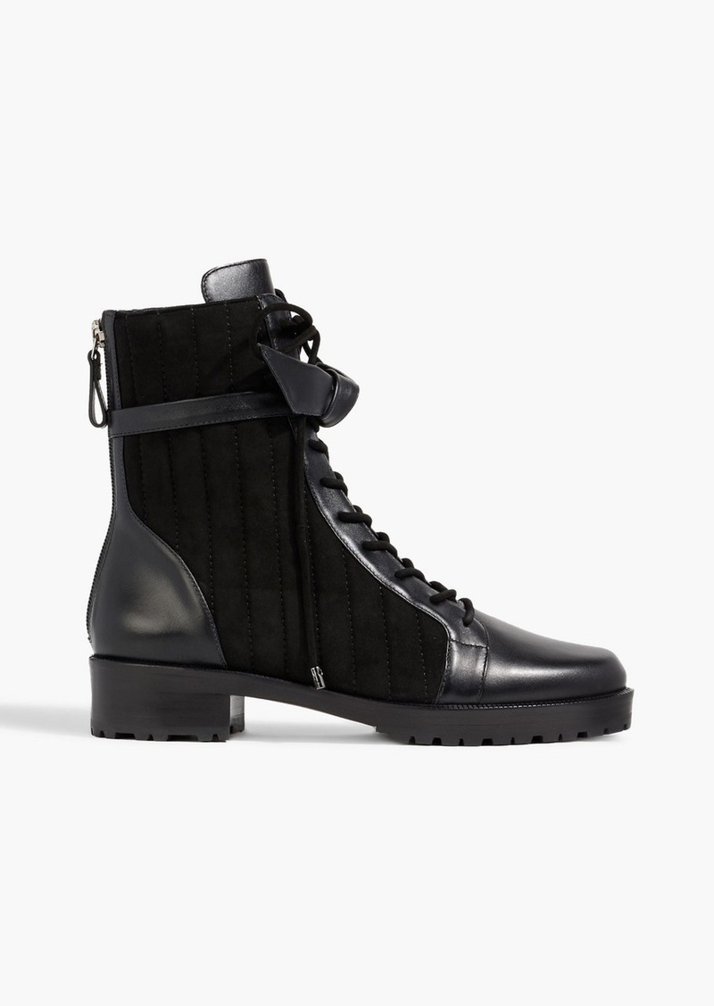 Alexandre Birman - Clarita quilted suede and leather combat boots - Black - EU 35