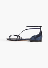 Alexandre Birman - Demi metallic snake-effect leather sandals - Blue - EU 36