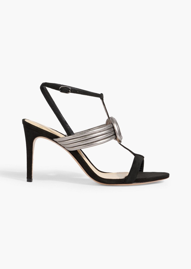 Alexandre Birman - Knotted leather and suede sandals - Metallic - EU 37