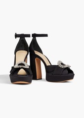 Alexandre Birman - Madelina 120 crystal-embellished satin platform sandals - Black - EU 35