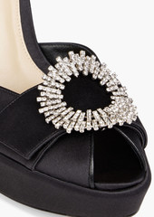 Alexandre Birman - Madelina 120 crystal-embellished satin platform sandals - Black - EU 35