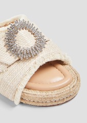 Alexandre Birman - Madelina embellished leather and raffia espadrille sandals - White - EU 35