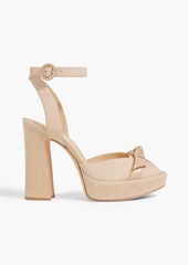 Alexandre Birman - Peppita 120 bow-detailed suede platform sandals - Neutral - EU 35.5