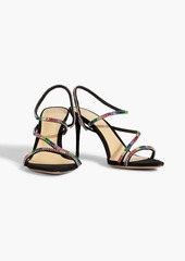 Alexandre Birman - Polly 85 crystal-embellished suede slingback sandals - Black - EU 37