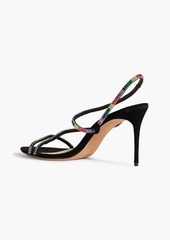 Alexandre Birman - Polly 85 crystal-embellished suede slingback sandals - Black - EU 37