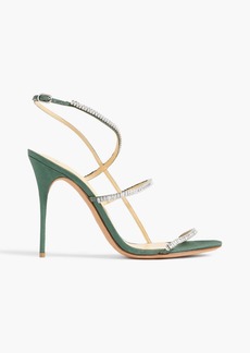Alexandre Birman - Sally 100 crystal-embellished faille slingback sandals - Green - EU 35