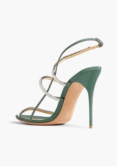 Alexandre Birman - Sally 100 crystal-embellished faille slingback sandals - Green - EU 35