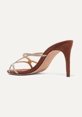 Alexandre Birman - Sirena watersnake and suede mules - Brown - EU 35