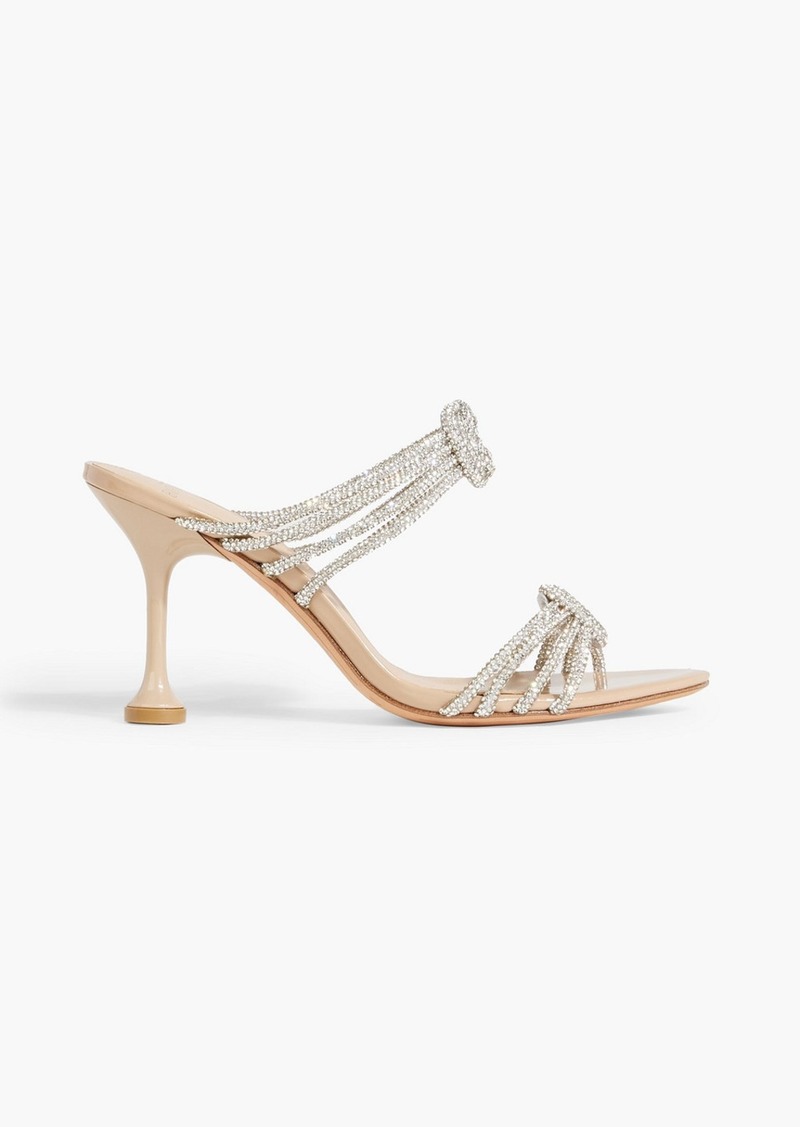 Alexandre Birman - Vicky Crystal Knot 85 patent-leather mules - Neutral - EU 36.5