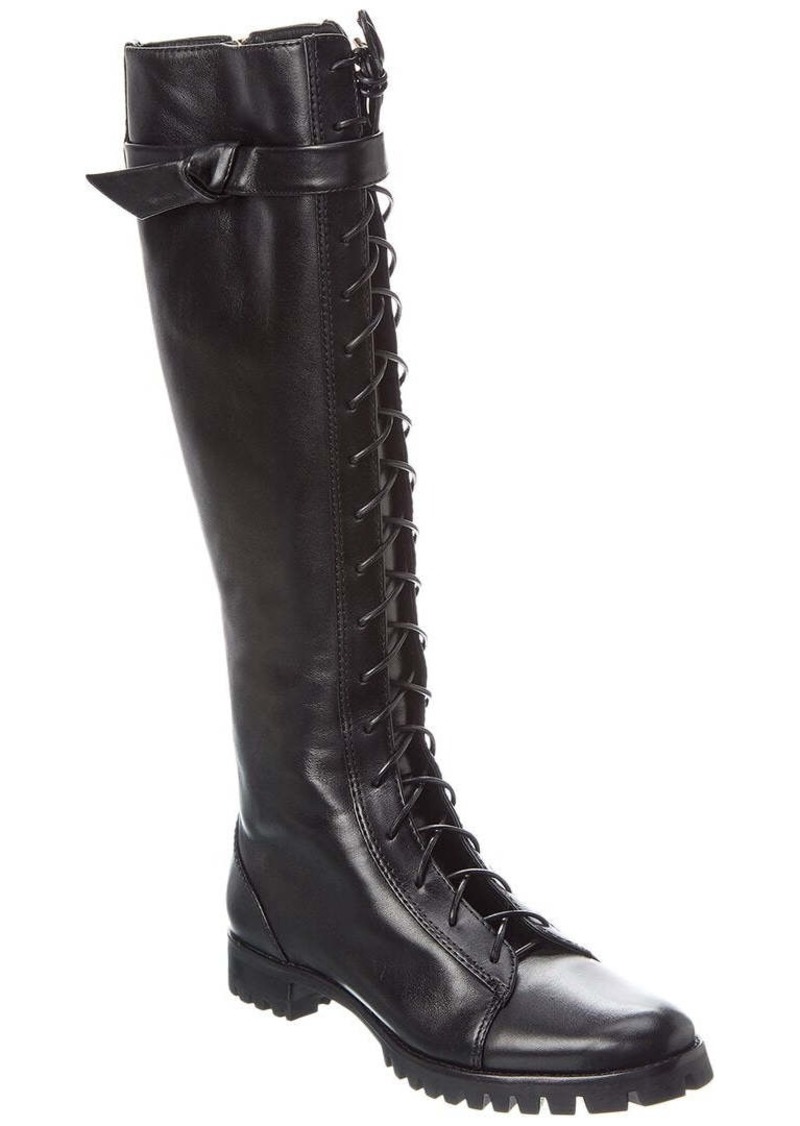 Alexandre Birman Evelyn Leather To-The-Knee Combat Boot