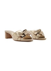 Alexandre Birman Maxi Clarita Bow Strap Block Heel Slide Sandal