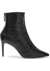 Alexandre Birman Woman Susanna Ruched Textured-leather Ankle Boots Black