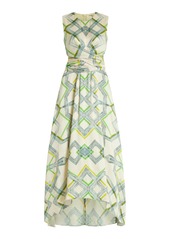 Alexis - Biasca Tie-Detailed Silk-Blend Midi Dress - Ivory - XL - Moda Operandi