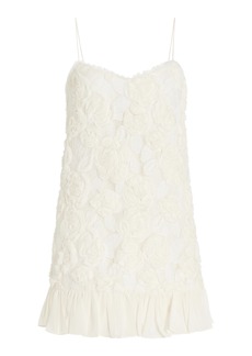 Alexis - Blanc Rosette-Detailed Georgette Mini Dress - Ivory - L - Moda Operandi