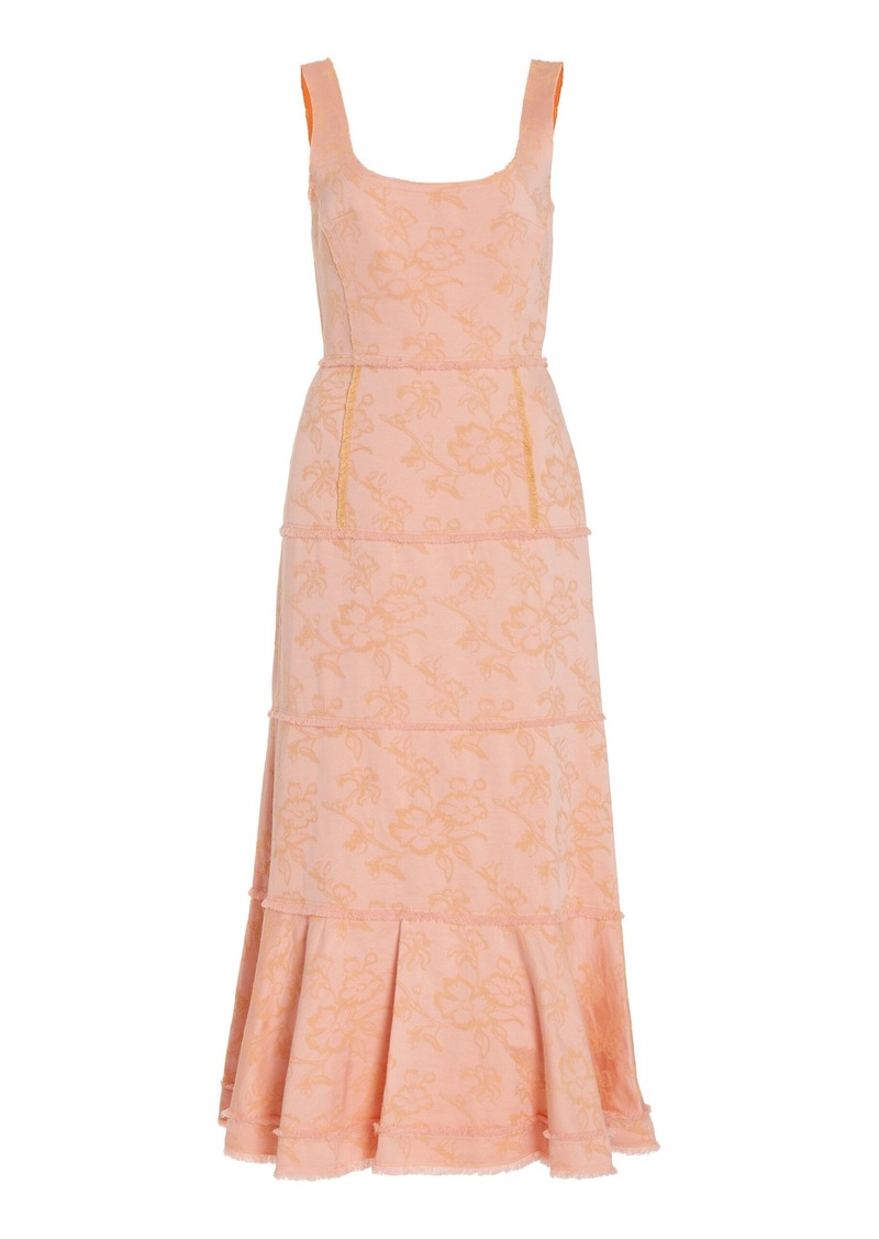 Alexis - Corina Printed Cotton-Blend Midi Dress - Pink - XS - Moda Operandi