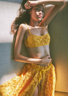 Alexis - Dilara Broderie Lace Maxi Skirt - Yellow - XS - Moda Operandi
