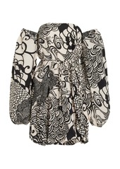 Alexis - Ellora Printed Off-The-Shoulder Mini Dress - Black - L - Moda Operandi