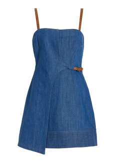 Alexis - Ferre Wrapped Denim Mini Dress - Blue - L - Moda Operandi