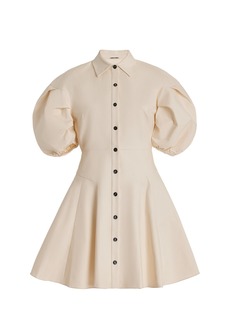Alexis - Joan Puff Sleeve Stretch Cotton Mini Shirt Dress - Ivory - L - Moda Operandi